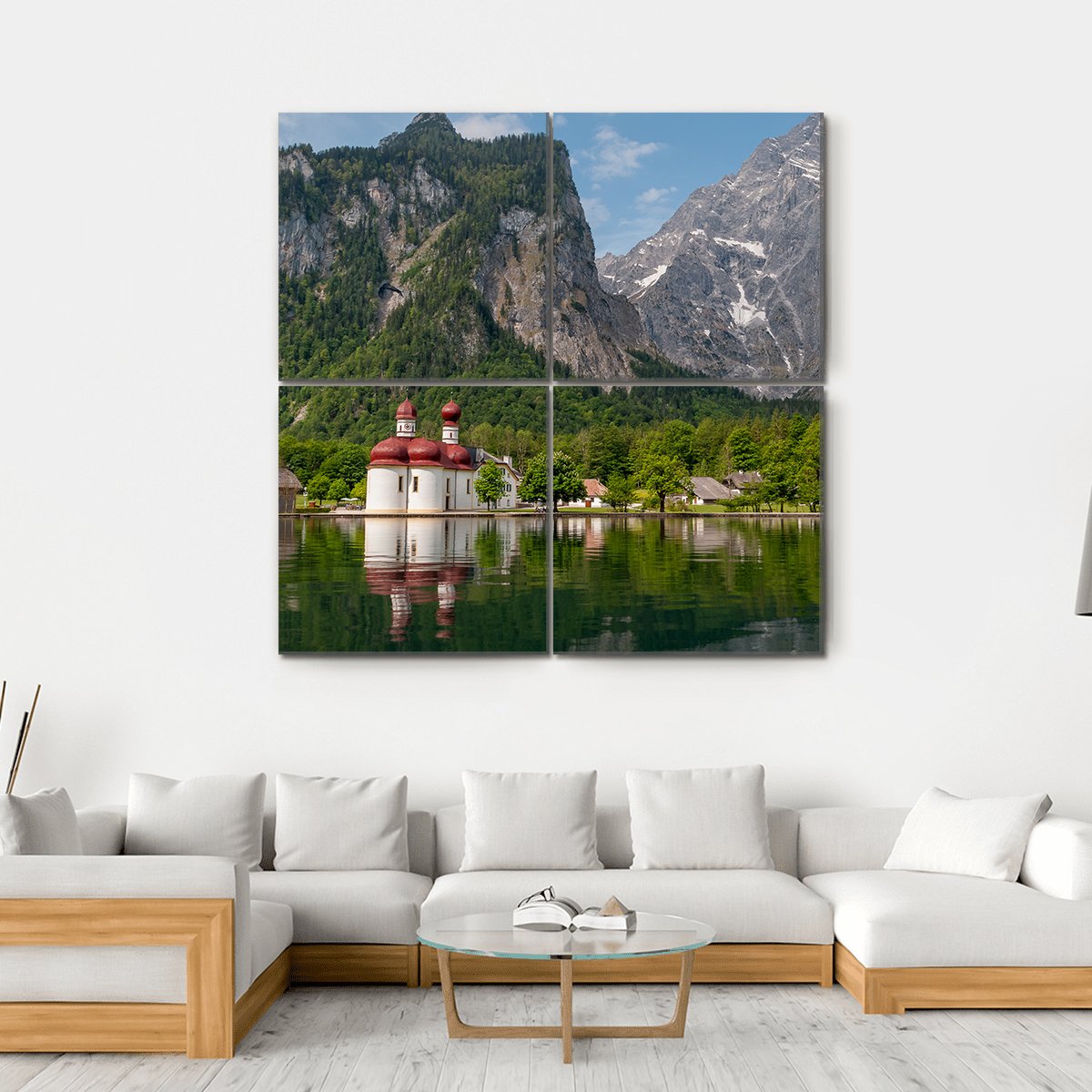 Konigssee Lake Germany Canvas Wall Art-4 Square-Gallery Wrap-17" x 17"-Tiaracle