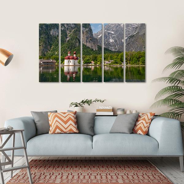 Konigssee Lake Germany Canvas Wall Art-5 Horizontal-Gallery Wrap-22" x 12"-Tiaracle