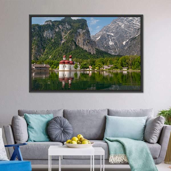 Konigssee Lake Germany Canvas Wall Art-3 Horizontal-Gallery Wrap-25" x 16"-Tiaracle