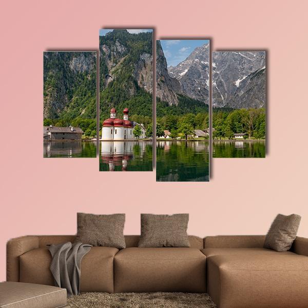 Konigssee Lake Germany Canvas Wall Art-4 Pop-Gallery Wrap-50" x 32"-Tiaracle