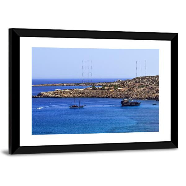 Konnos Bay Coastline Panoramic Canvas Wall Art-1 Piece-36" x 12"-Tiaracle