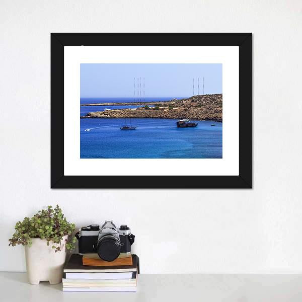 Konnos Bay Coastline Panoramic Canvas Wall Art-1 Piece-36" x 12"-Tiaracle