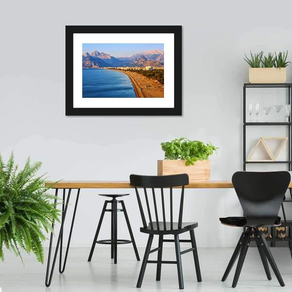 Konyaalti Sand Beach Canvas Wall Art-5 Horizontal-Gallery Wrap-22" x 12"-Tiaracle
