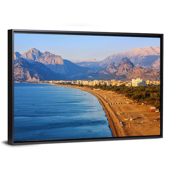 Konyaalti Sand Beach Canvas Wall Art-5 Horizontal-Gallery Wrap-22" x 12"-Tiaracle