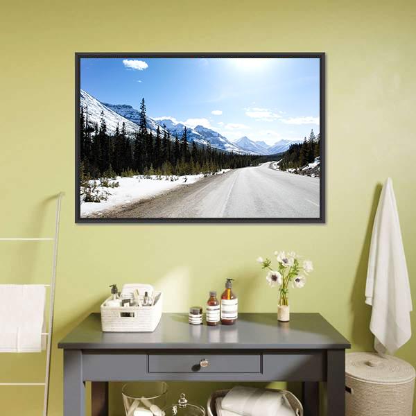 Kootenay Highway Canada Canvas Wall Art-1 Piece-Floating Frame-24" x 16"-Tiaracle
