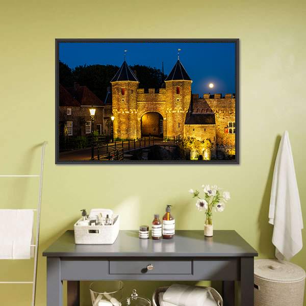 Koppelpoort Gate In Evening Canvas Wall Art-1 Piece-Floating Frame-24" x 16"-Tiaracle