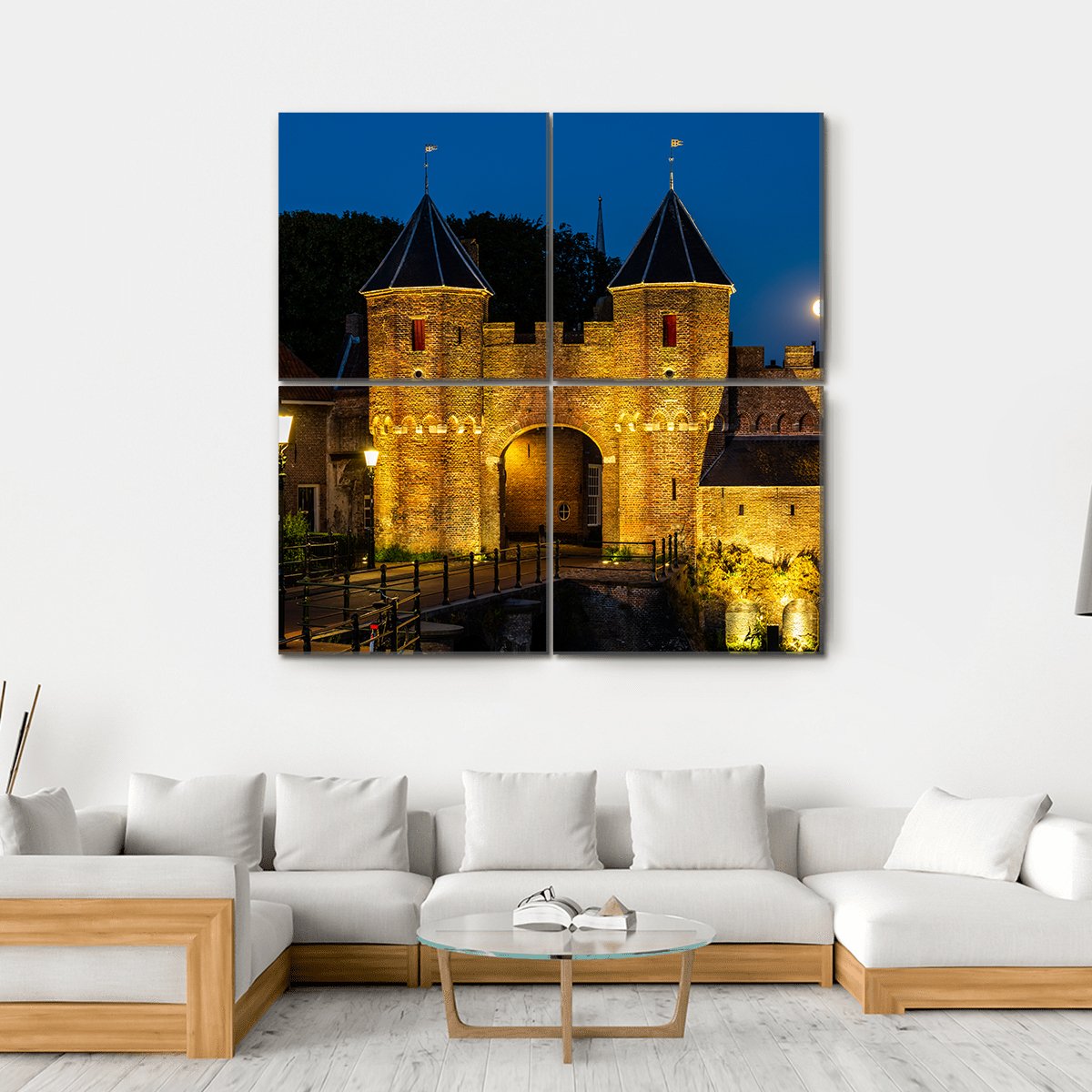 Koppelpoort Gate In Evening Canvas Wall Art-4 Square-Gallery Wrap-17" x 17"-Tiaracle