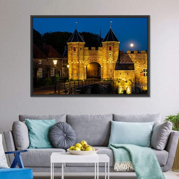 Koppelpoort Gate In Evening Canvas Wall Art-5 Horizontal-Gallery Wrap-22" x 12"-Tiaracle