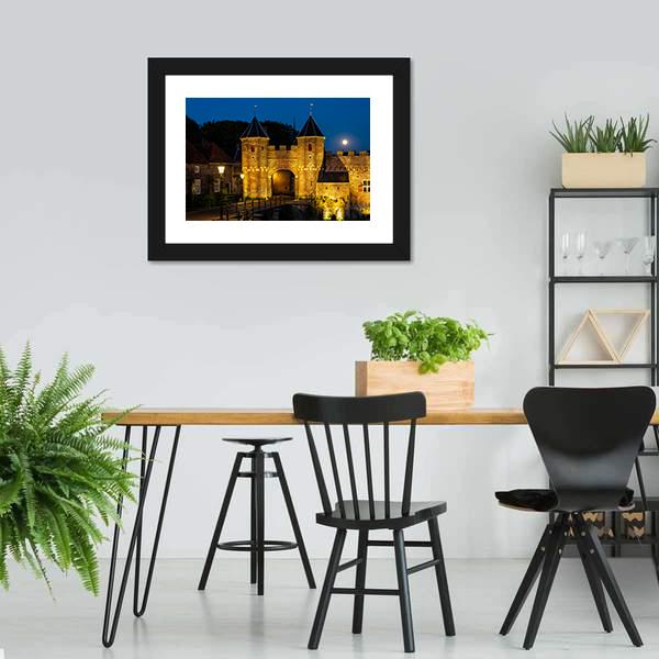 Koppelpoort Gate In Evening Canvas Wall Art-5 Horizontal-Gallery Wrap-22" x 12"-Tiaracle