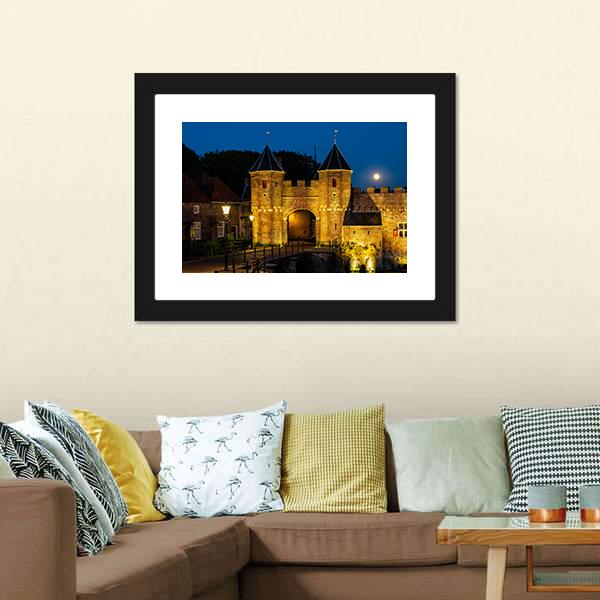 Koppelpoort Gate In Evening Canvas Wall Art-5 Horizontal-Gallery Wrap-22" x 12"-Tiaracle