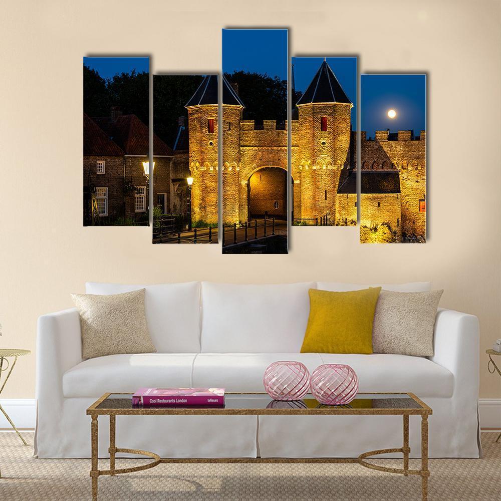 Koppelpoort Gate In Evening Canvas Wall Art-5 Pop-Gallery Wrap-47" x 32"-Tiaracle