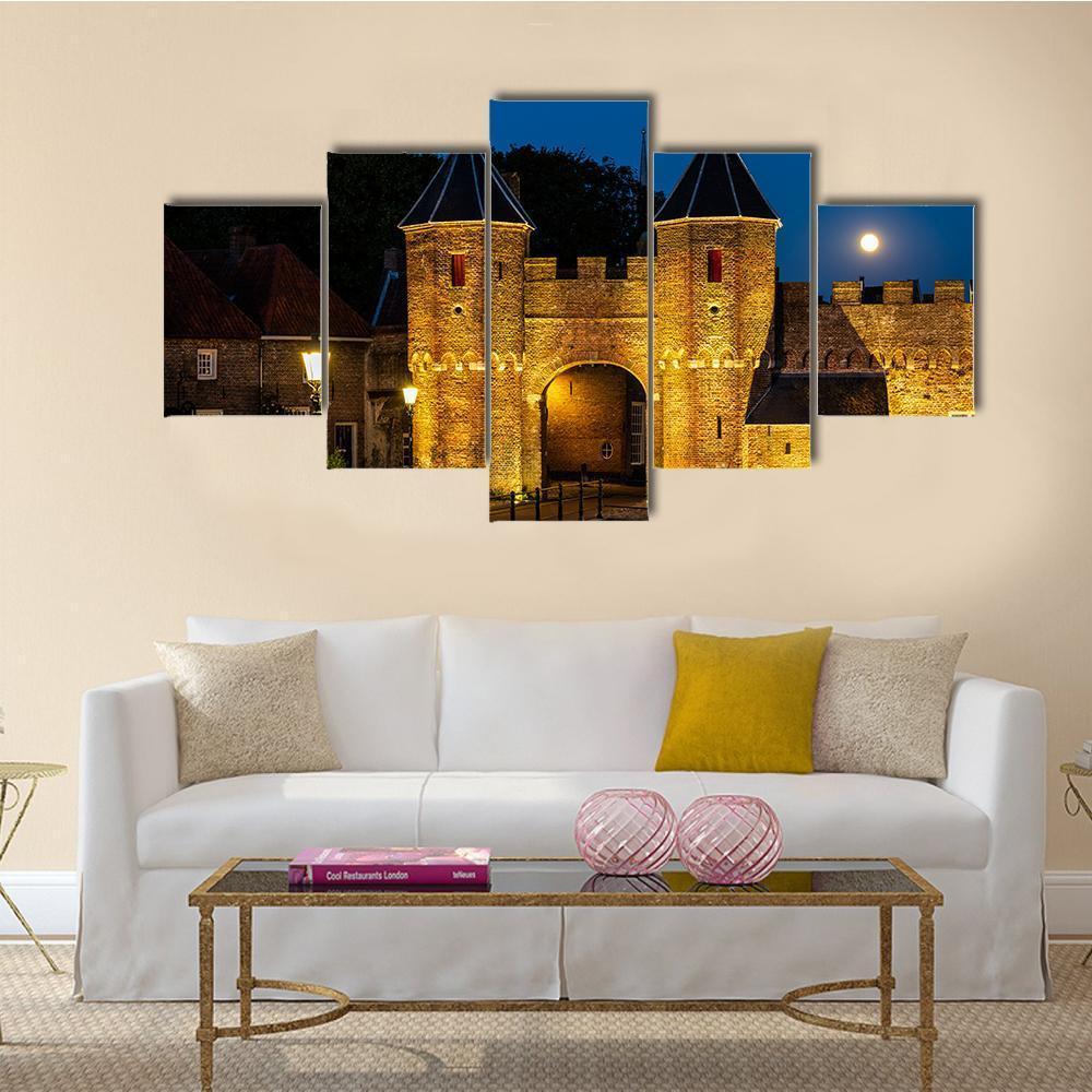 Koppelpoort Gate In Evening Canvas Wall Art-5 Star-Gallery Wrap-62" x 32"-Tiaracle