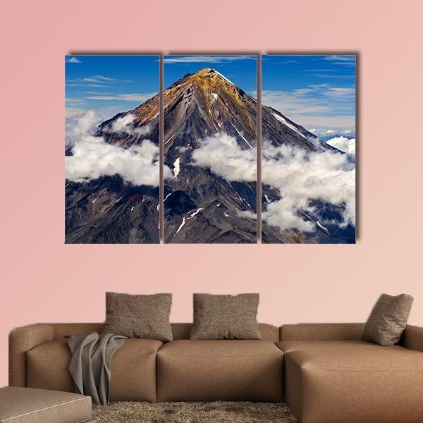 Koryaksky Volcano Russia Canvas Wall Art-3 Horizontal-Gallery Wrap-37" x 24"-Tiaracle