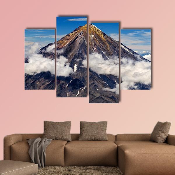 Koryaksky Volcano Russia Canvas Wall Art-4 Pop-Gallery Wrap-50" x 32"-Tiaracle