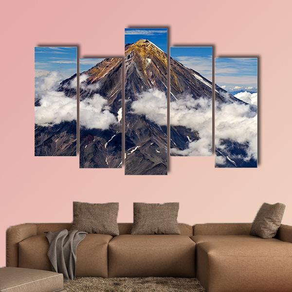 Koryaksky Volcano Russia Canvas Wall Art-5 Pop-Gallery Wrap-47" x 32"-Tiaracle