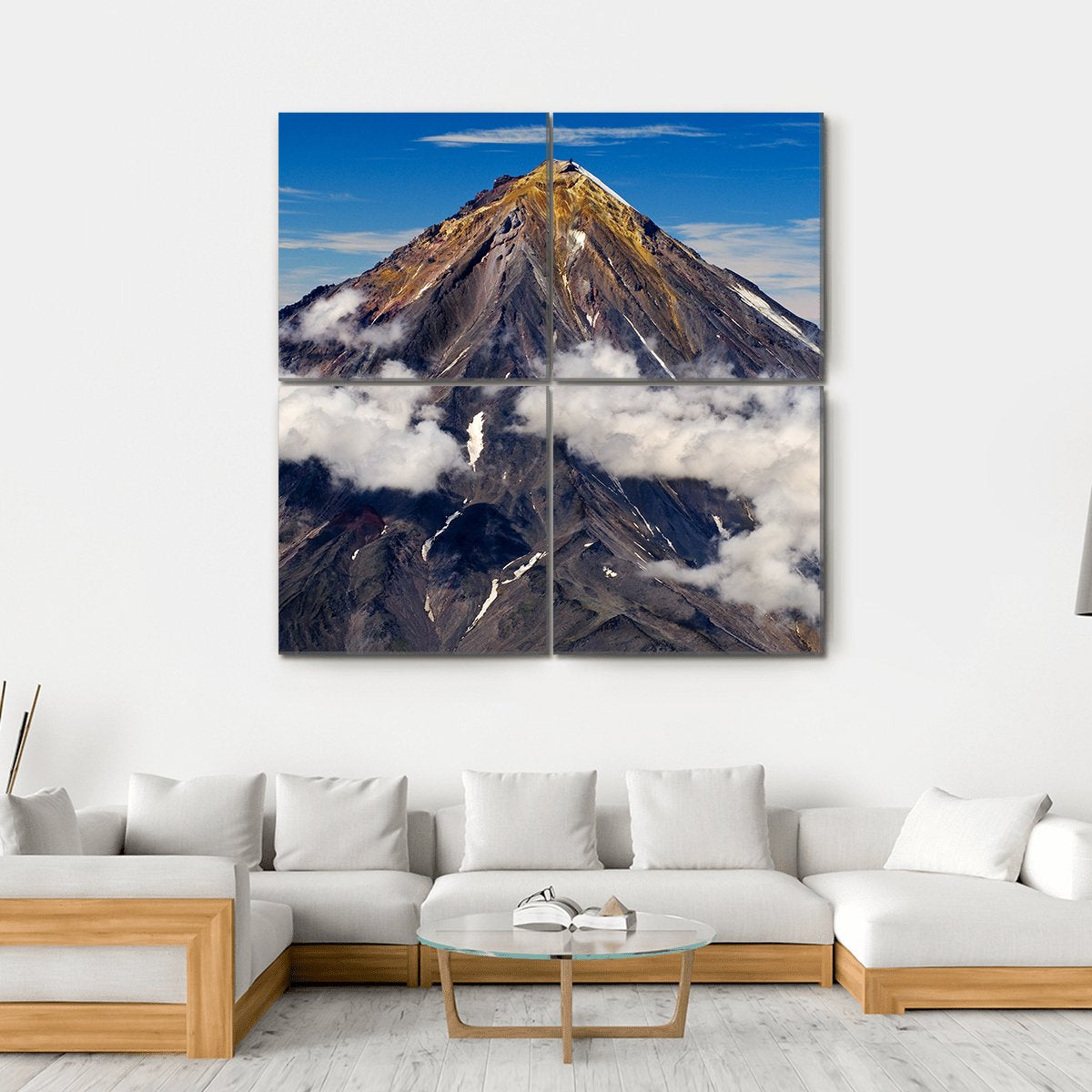 Koryaksky Volcano Russia Canvas Wall Art-4 Square-Gallery Wrap-17" x 17"-Tiaracle
