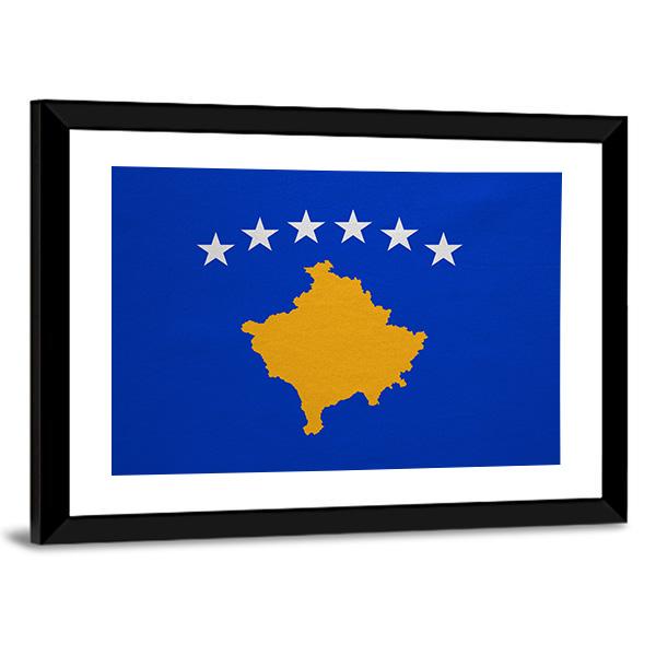 Kosovo Flag Canvas Wall Art-5 Horizontal-Gallery Wrap-22" x 12"-Tiaracle