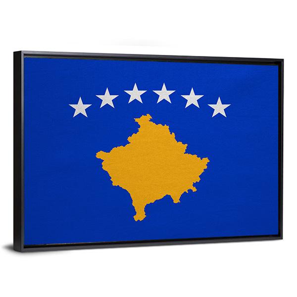 Kosovo Flag Canvas Wall Art-5 Horizontal-Gallery Wrap-22" x 12"-Tiaracle