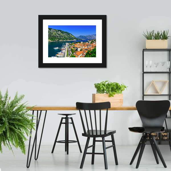 Kotor Bay &amp; Old Town Canvas Wall Art-3 Horizontal-Gallery Wrap-25" x 16"-Tiaracle