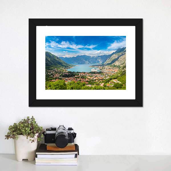 Kotor Town Montenegro Canvas Wall Art-1 Piece-Framed Print-20" x 16"-Tiaracle