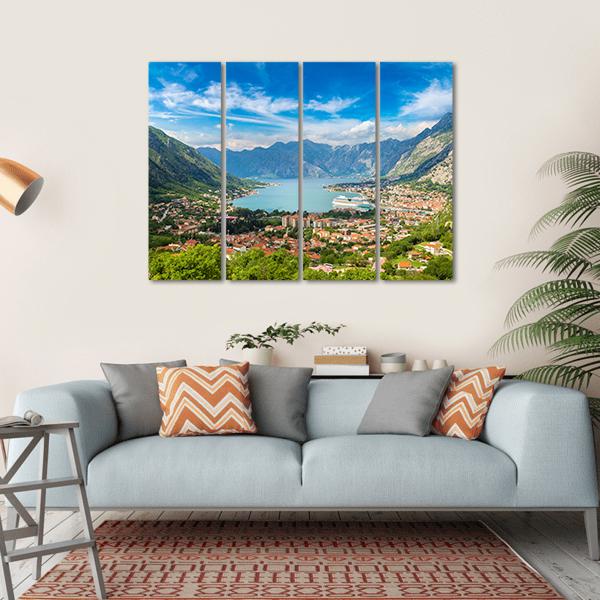 Kotor Town Montenegro Canvas Wall Art-4 Horizontal-Gallery Wrap-34" x 24"-Tiaracle