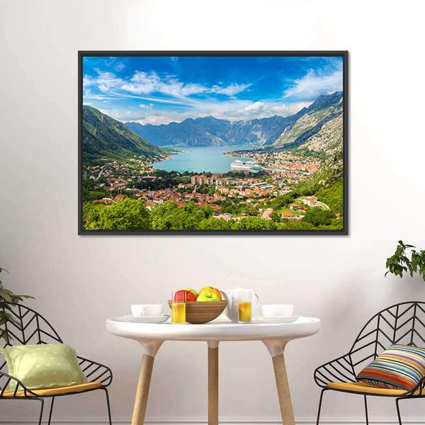 Kotor Town Montenegro Canvas Wall Art-3 Horizontal-Gallery Wrap-25" x 16"-Tiaracle