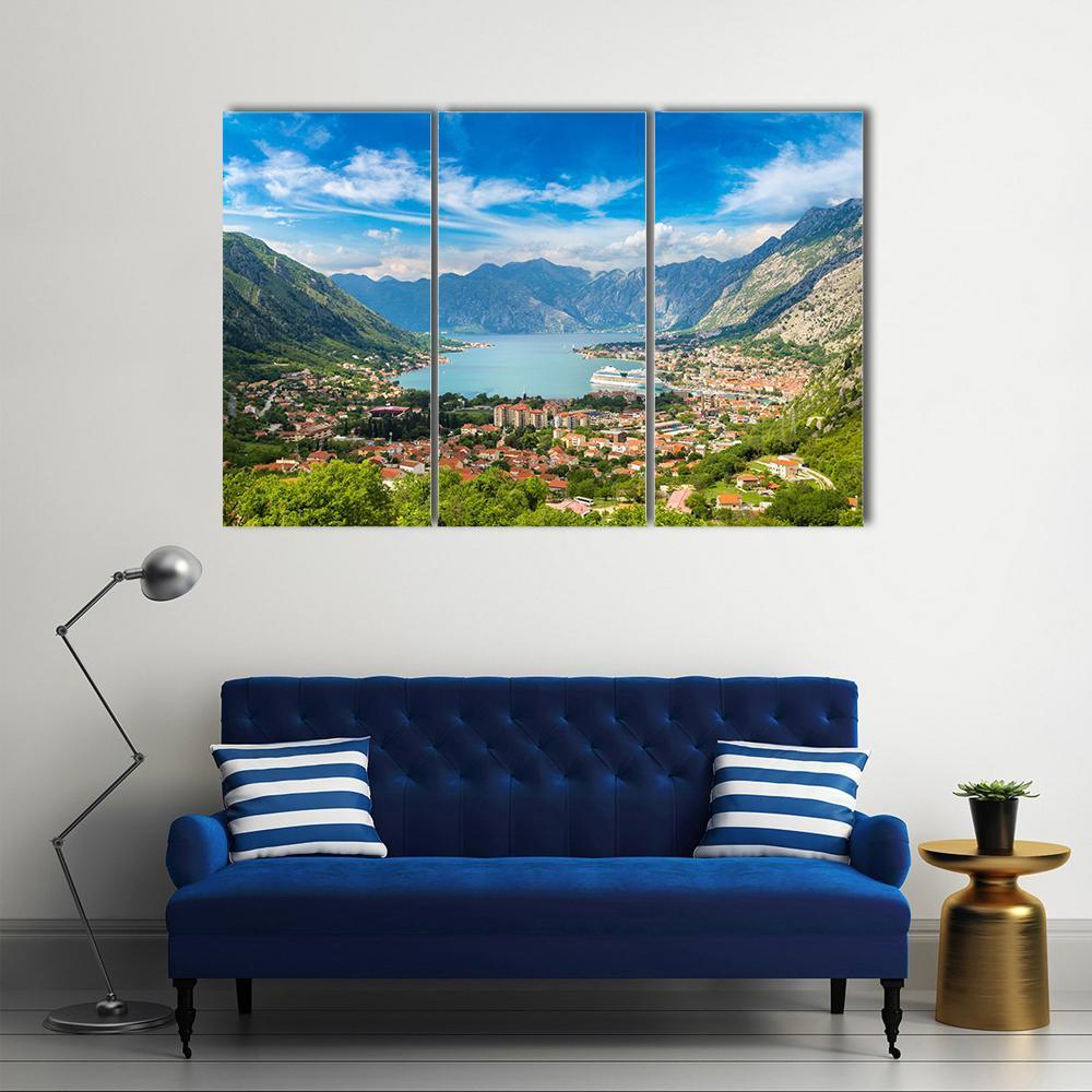 Kotor Town Montenegro Canvas Wall Art-3 Horizontal-Gallery Wrap-37" x 24"-Tiaracle