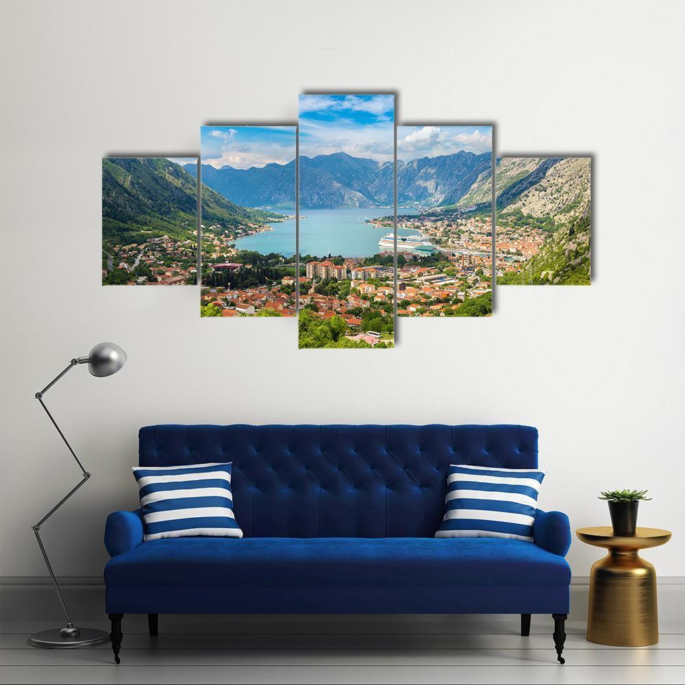 Kotor Town Montenegro Canvas Wall Art-5 Star-Gallery Wrap-62" x 32"-Tiaracle