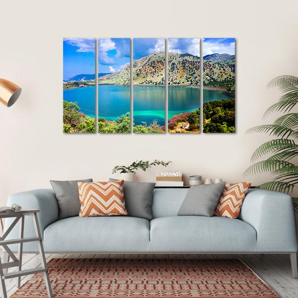 Kournas Lake Canvas Wall Art-5 Horizontal-Gallery Wrap-22" x 12"-Tiaracle