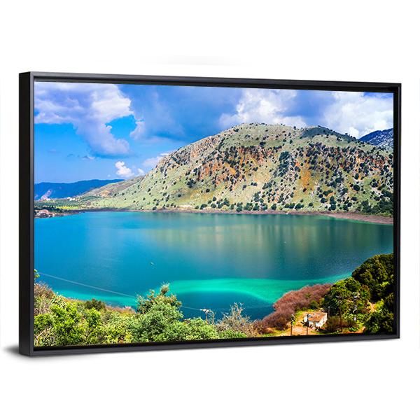 Kournas Lake Canvas Wall Art-3 Horizontal-Gallery Wrap-25" x 16"-Tiaracle