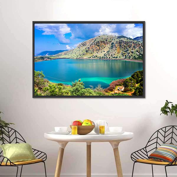 Kournas Lake Canvas Wall Art-3 Horizontal-Gallery Wrap-25" x 16"-Tiaracle