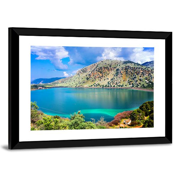 Kournas Lake Canvas Wall Art-3 Horizontal-Gallery Wrap-25" x 16"-Tiaracle