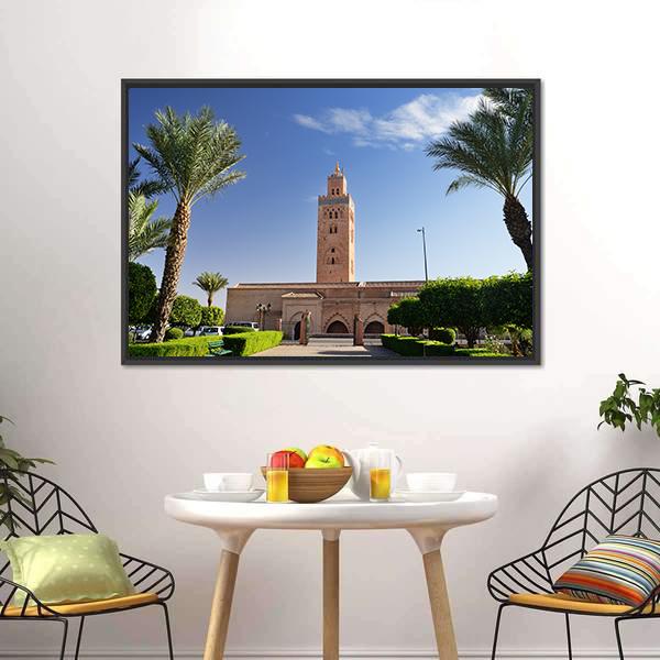 Koutoubia Mosque Canvas Wall Art-1 Piece-Floating Frame-24" x 16"-Tiaracle