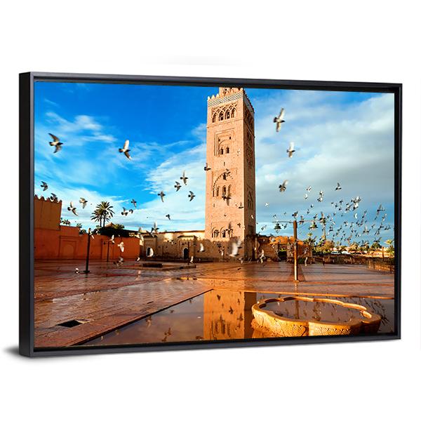Koutoubia Mosque Morocco Canvas Wall Art-3 Horizontal-Gallery Wrap-25" x 16"-Tiaracle