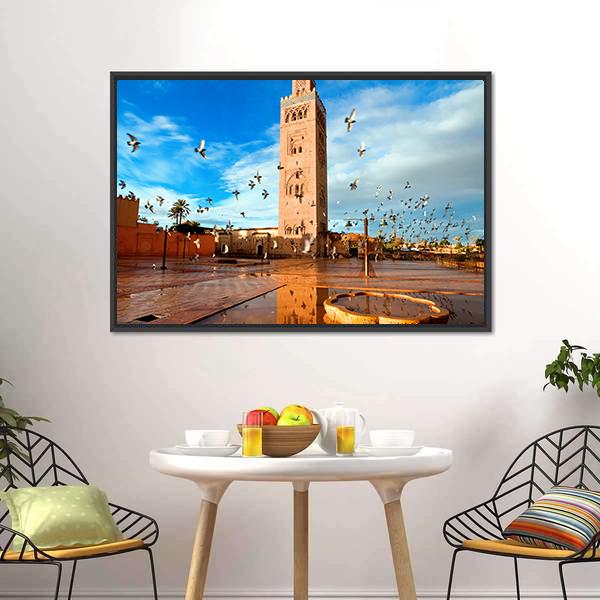 Koutoubia Mosque Morocco Canvas Wall Art-3 Horizontal-Gallery Wrap-25" x 16"-Tiaracle