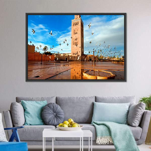Koutoubia Mosque Morocco Canvas Wall Art-3 Horizontal-Gallery Wrap-25" x 16"-Tiaracle