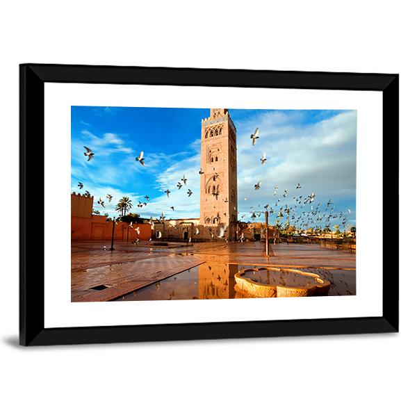 Koutoubia Mosque Morocco Canvas Wall Art-3 Horizontal-Gallery Wrap-25" x 16"-Tiaracle