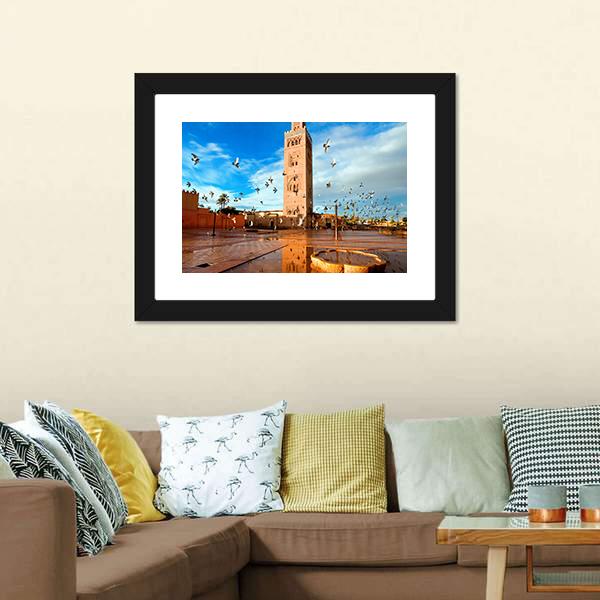 Koutoubia Mosque Morocco Canvas Wall Art-3 Horizontal-Gallery Wrap-25" x 16"-Tiaracle