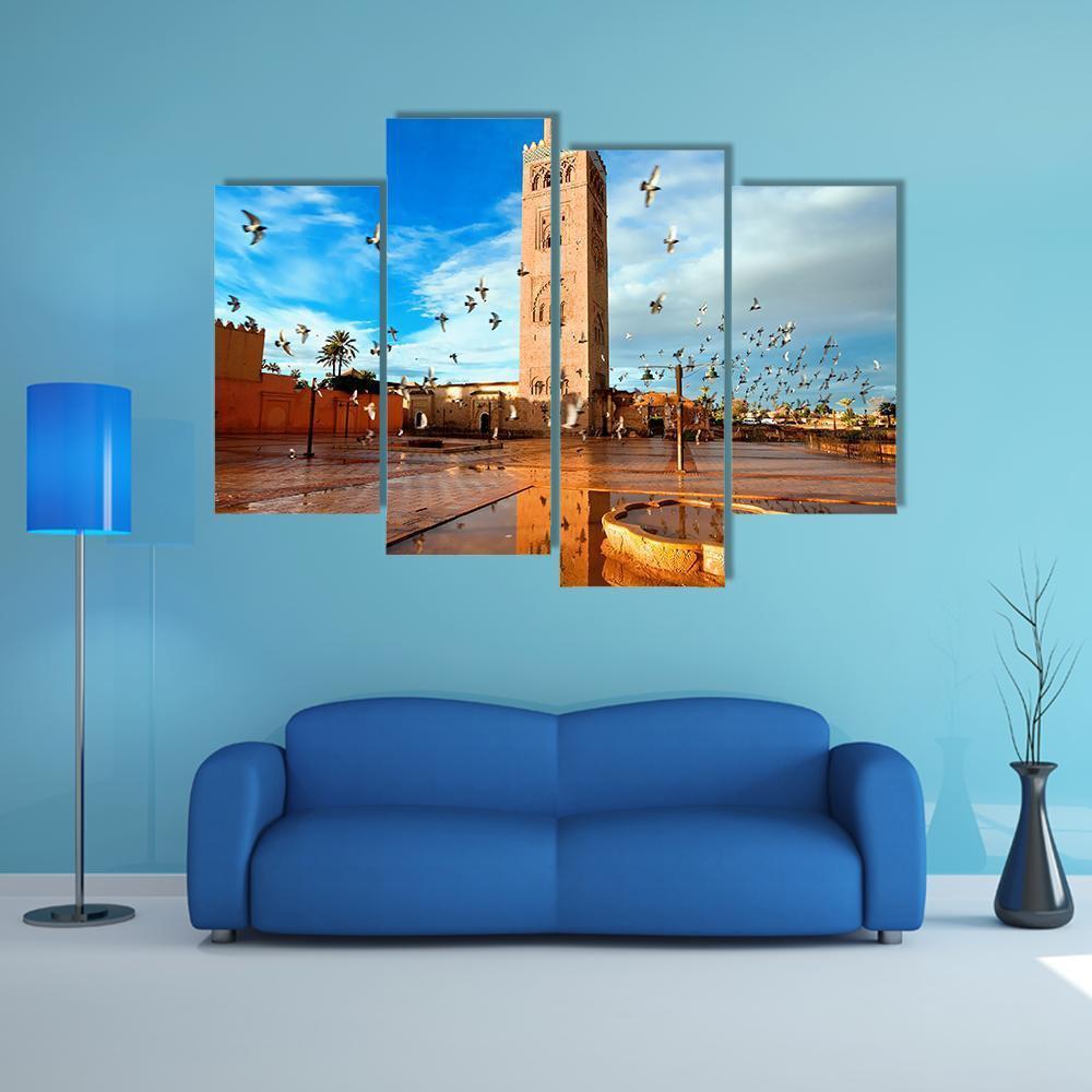 Koutoubia Mosque Morocco Canvas Wall Art-4 Pop-Gallery Wrap-50" x 32"-Tiaracle