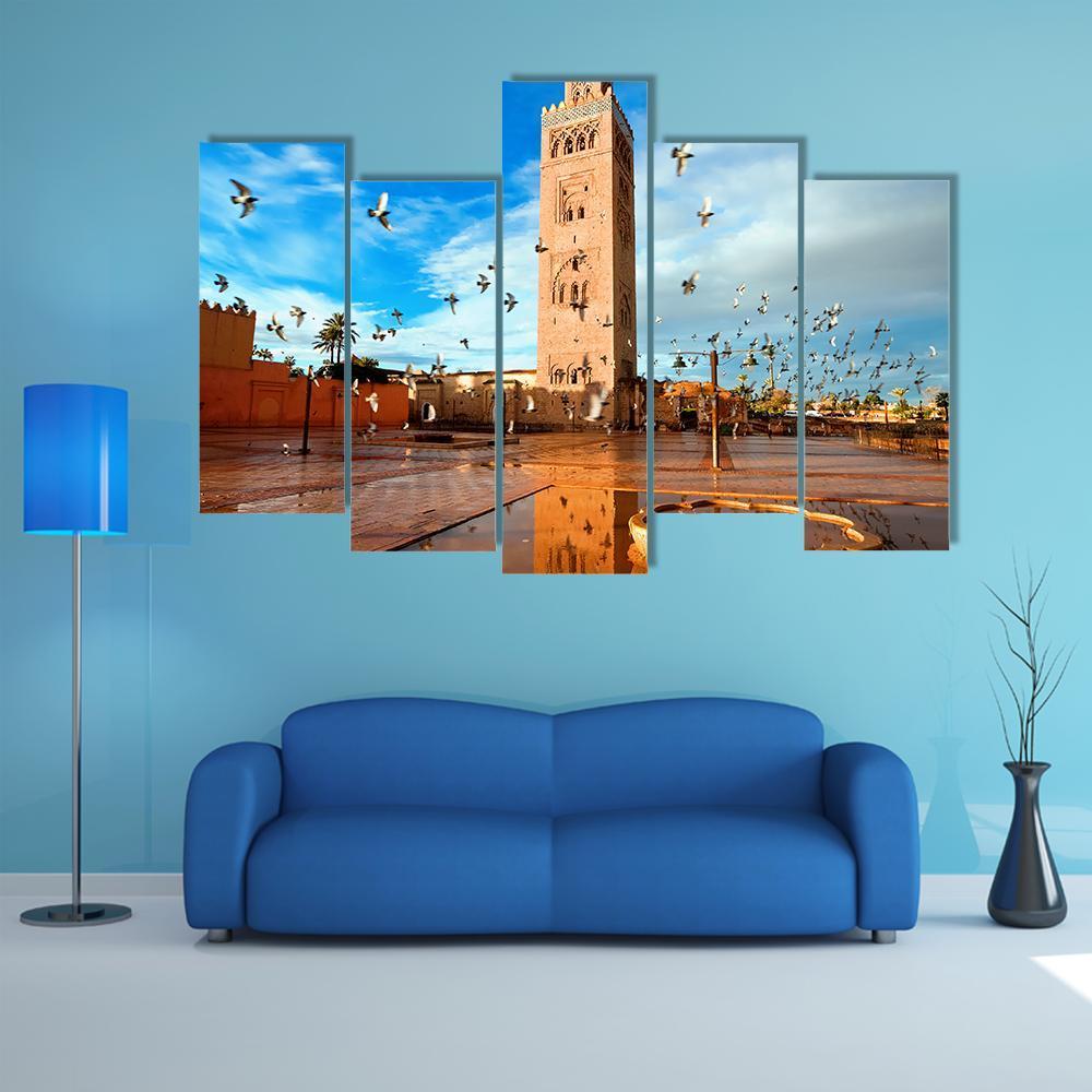 Koutoubia Mosque Morocco Canvas Wall Art-5 Pop-Gallery Wrap-47" x 32"-Tiaracle