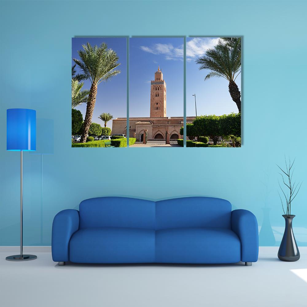 Koutoubia Mosque Canvas Wall Art-3 Horizontal-Gallery Wrap-37" x 24"-Tiaracle