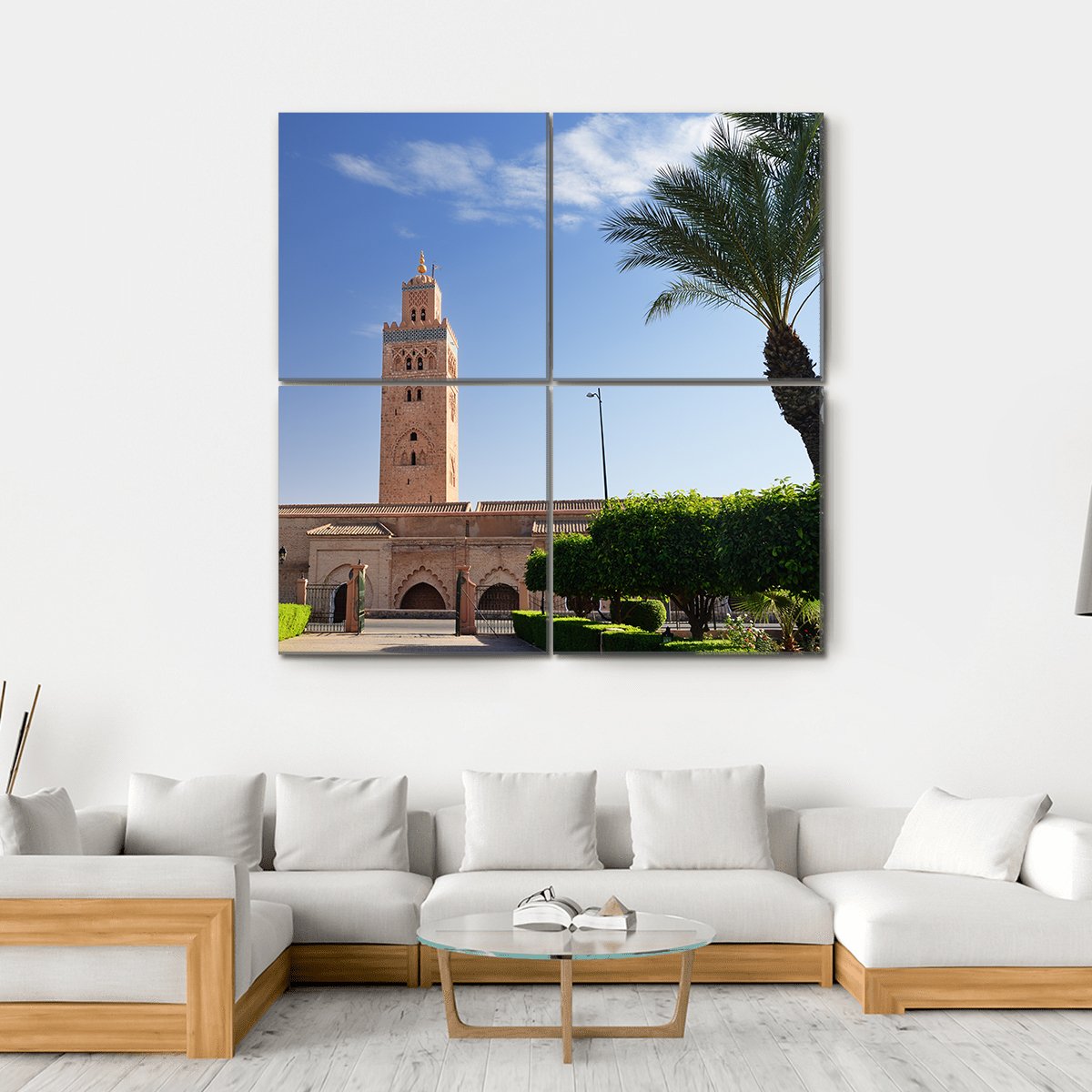 Koutoubia Mosque Canvas Wall Art-4 Square-Gallery Wrap-17" x 17"-Tiaracle