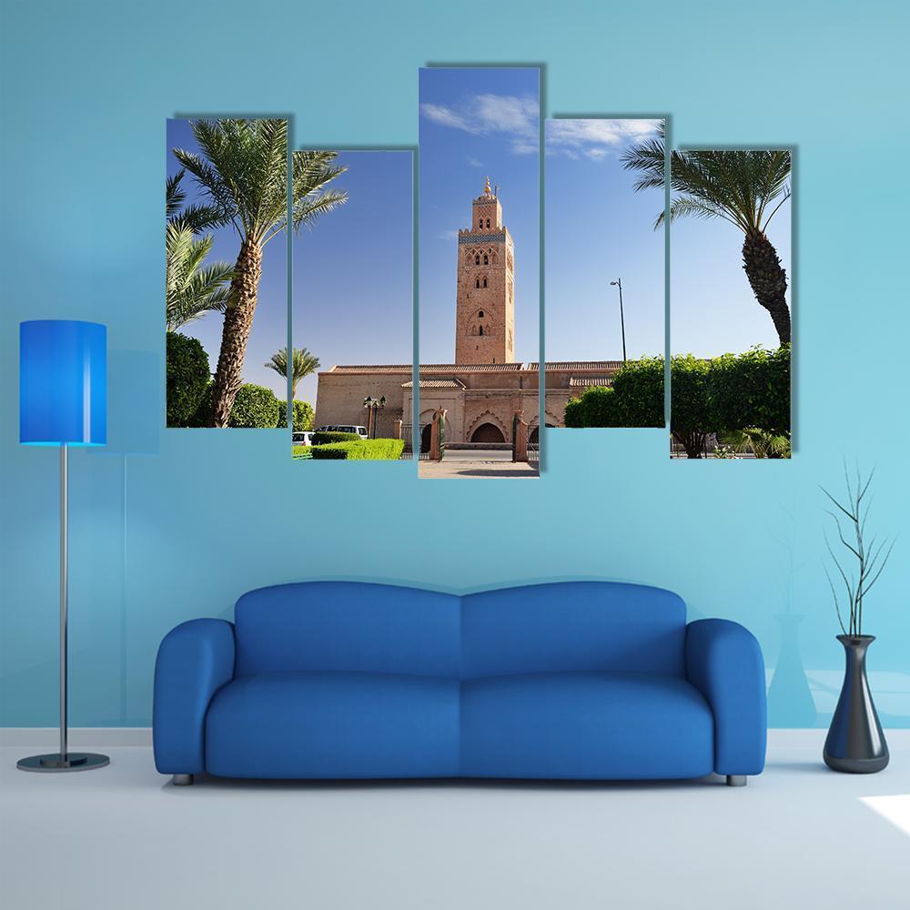 Koutoubia Mosque Canvas Wall Art-5 Pop-Gallery Wrap-47" x 32"-Tiaracle