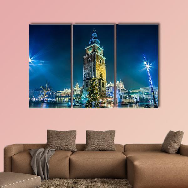 Krakow Old City Canvas Wall Art-3 Horizontal-Gallery Wrap-25" x 16"-Tiaracle