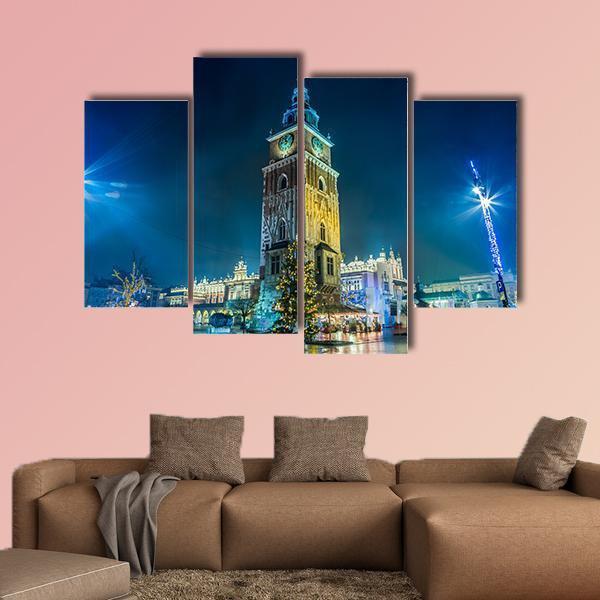 Krakow Old City Canvas Wall Art-4 Pop-Gallery Wrap-50" x 32"-Tiaracle