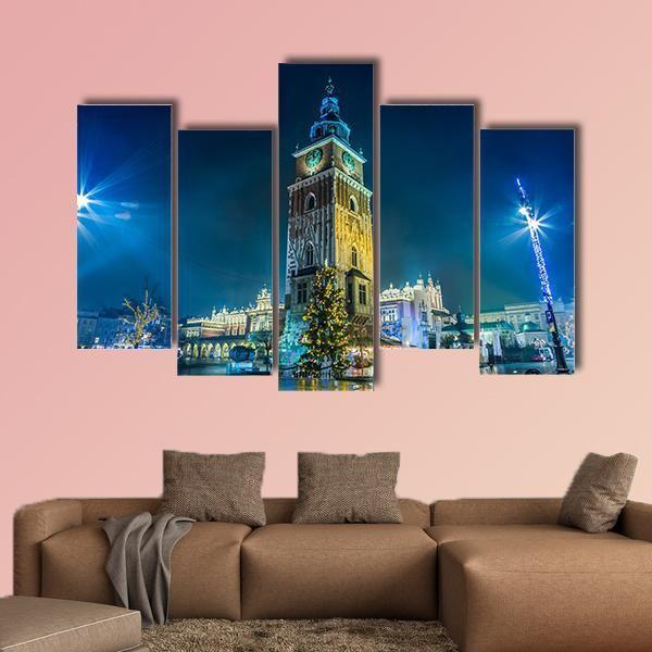 Krakow Old City Canvas Wall Art-5 Pop-Gallery Wrap-47" x 32"-Tiaracle