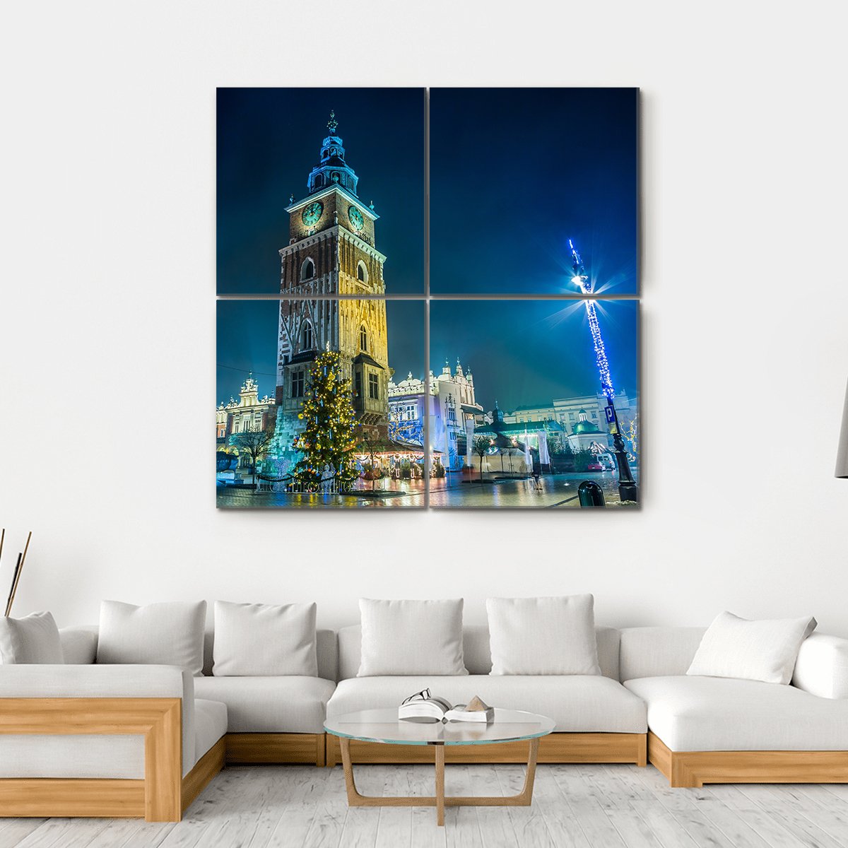 Krakow Old City Canvas Wall Art-4 Square-Gallery Wrap-17" x 17"-Tiaracle