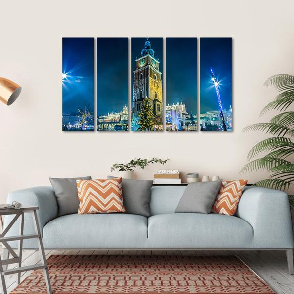 Krakow Old City Canvas Wall Art-5 Horizontal-Gallery Wrap-22" x 12"-Tiaracle