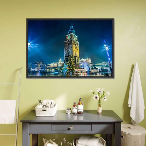 Krakow Old City Canvas Wall Art-1 Piece-Floating Frame-24" x 16"-Tiaracle