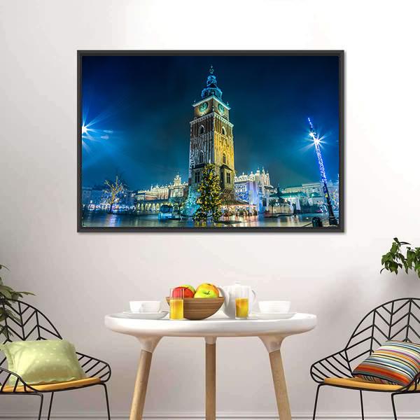 Krakow Old City Canvas Wall Art-3 Horizontal-Gallery Wrap-25" x 16"-Tiaracle